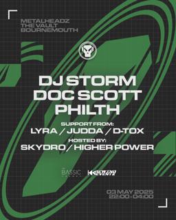 Metalheadz Bournemouth: Dj Storm, Doc Scott, Philth
