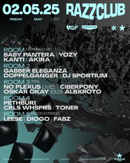 Razzclub: Baby Pantera, Gabber Eleganza, No Plexus Live, Lesse, Diogo, Fabz