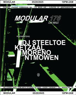 Modular Presents: On Wax W/ Dj Steeltoe, Moreno, Ntmowen & Ketzaal