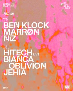 Ben Klock · Marrøn · Niz / Hitech Live · Bianca Oblivion · Jehia
