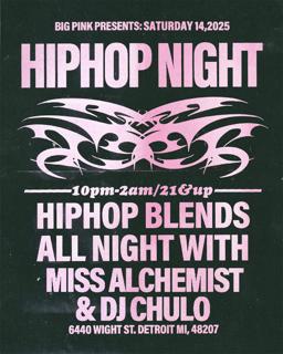 Hip Hop Night: Miss Alchemist & Dj Chulo (Free Entry)