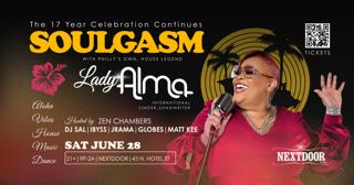 Soulgasm - 17 Year Celebration Continues With Philly Legend Lady Alma