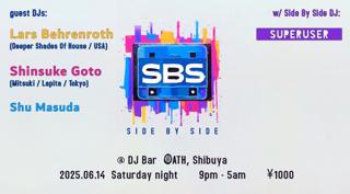 Side By Side <> With Guest Djs: Lars Behrenroth (Dsoh / Usa) & Shinsuke Goto (Mitsuki)