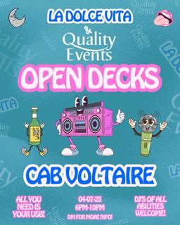 La Dolce Vita & Quality Events Open Decks