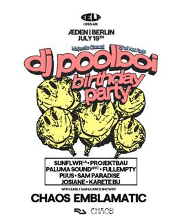Dj Poolboi Birthday Party With Sunflwr, Projektbau, Paluma Sound, Fullempty, Pijus