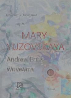 Be Yourself & Proper Sound Presents: Mary Yuzovskaya (Berlin)