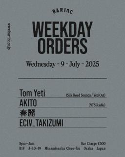 Weekday Orders