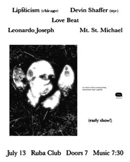 Lipsticism, Devin Shaffer, Lovebeat, Leonardo Joseph, Mount Saint Michael