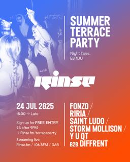 Rinse Summer Terrace Party - 24Th July