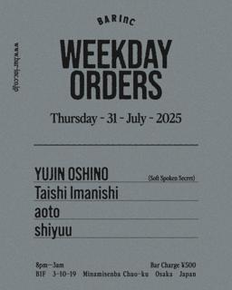 Weekday Orders