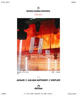 Home//Grxwn. // The Cause - Afterparty // London