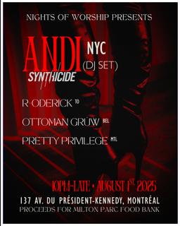 All Night With Andi Harriman + R-Oderick + Ottoman Grüw + Pretty Privilege