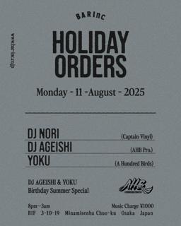 Weekday Orders