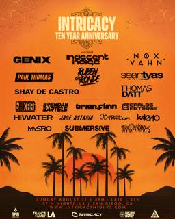 Intricacy X: Ruben De Ronde, Nox Vahn, Genix, Sean Tyas, Paul Thomas, Indecent Noise + More