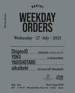 Weekday Orders