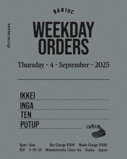 Weekday Orders