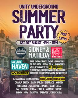 **Free Entry**Unity Underground Summer Party - Charla Green, Cash Bailey, Displace, Widdzy