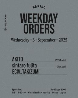 Weekday Orders
