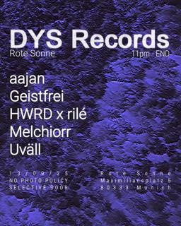 Dys Records X Rote Sonne With Uväll & Geistfrei