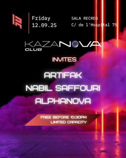 [Free Tickets] Kazanova Club Pres: Artifak, Nabil Saffouri, Alphanova