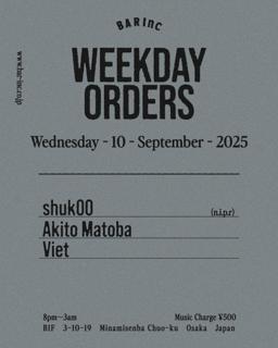 Weekday Orders