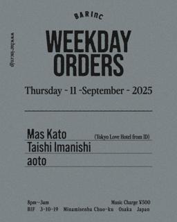 Weekday Orders