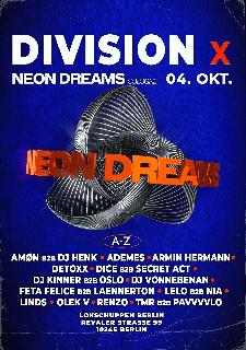 Division X Neondreams W./ Dice B2B Secret Act, Linds, Armin Hermann, Ademes, Uvm