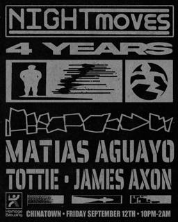 Night Moves 4 Year Anniversary With Matias Aguayo