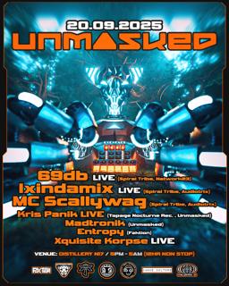 Unmasked Presents 69Db, Ixindamix, Mc Scallywag (Spiral Tribe) - 12Hr No Stop