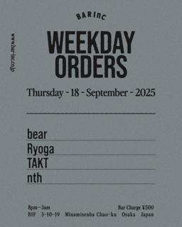 Weekday Orders