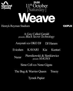 Unsound Kraków 2025: Weave [Club Night 3] The Bug & Warrior Queen / Kia / Nazar / Tracey + More