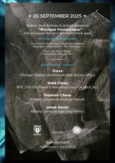 Nation, Dark Entries & Astron Presents:  'Muzique Fantastique'