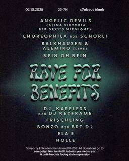 Rave For Benefits (Box Office 10-20€)