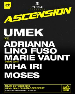 Tmpl Presents: Umek, Marie Vaunt + More : Ascension At Ade