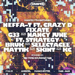 Warped 7Th Birthday: Neffa-T, Fixate, G33, Strategy, Mattik + More