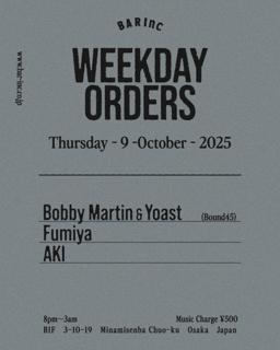Weekday Orders