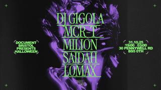 Document Presents: Halloween - Dj Gigola, Mcr-T, Milion, Saidah