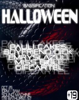 Bassification: Halloween With Pauli Cakes, Dj Boyfriend Dick, Emryslazuli