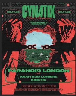 Cymatix 4Th Anniversary With Paranoid London Live
