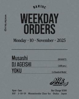 Weekday Orders