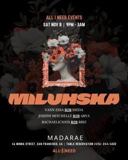Miluhska [ Afro House, Indie Dance & Latin Pop] At Madarae