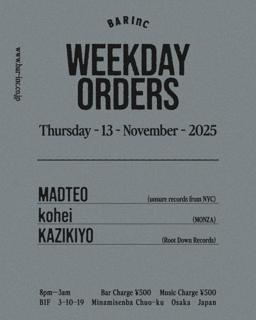Weekday Orders