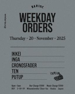 Weekday Orders