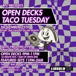 Open Decks Taco Tuesday