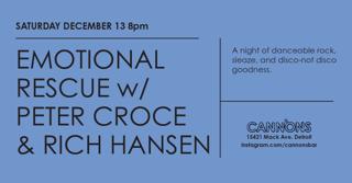 Dec Residency: Emotional Rescue W/ Peter Croce & Rich Hansen