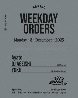 Weekday Orders