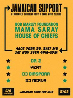 Jamaican Support, A Fundraiser: Caribbean Roots & Dance Music Culture