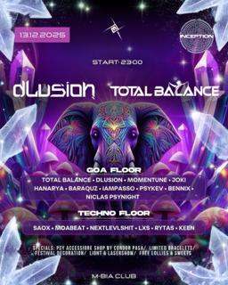 Inception With Total Balance & Dlusion| 2 Floors - Goa & Techno