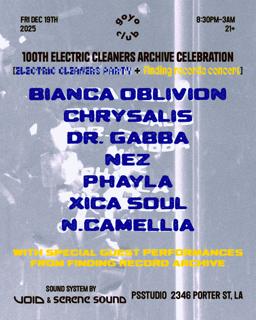 Goyo Club Presents 100Th Electric Cleaners Archive Celebration