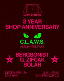 Dark Entries Shop 3 Year Anniversary
